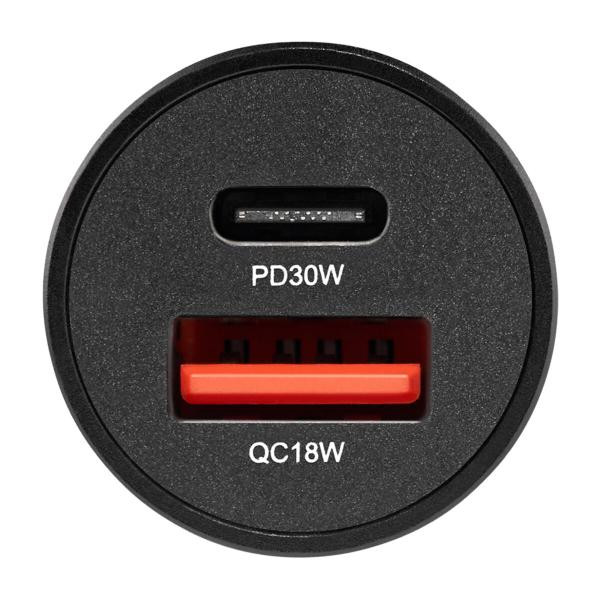 Купить Автомобильное зарядное устройство Brevia ePower DualMetal 48W 1xUSB-C+1xUSB-A, черный