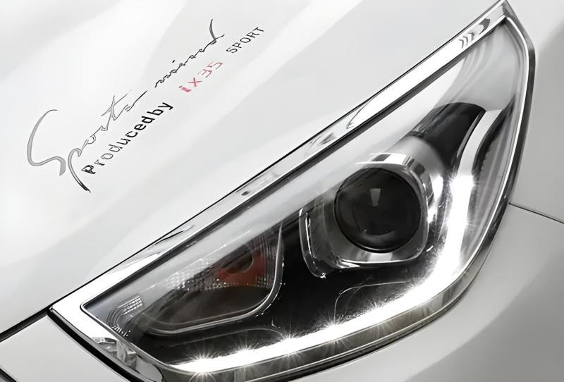 Купить Накладки на фары (2013-2015, 2 шт., пластик) для Hyundai IX-35