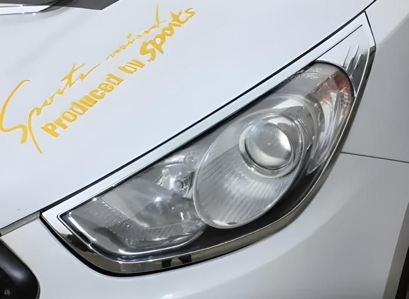 Купить Накладки на фары (2013-2015, 2 шт., пластик) для Hyundai IX-35