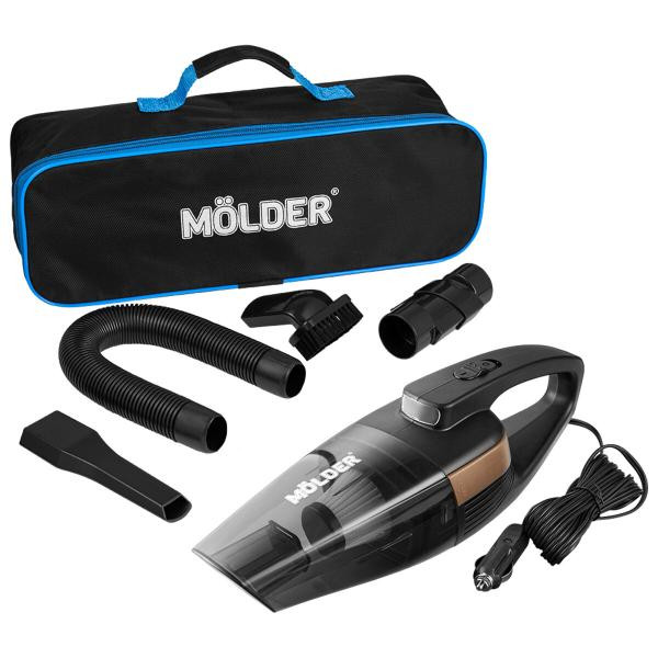 Купити Пилосос автомобільний Molder від прикурювача з LED ліхтарем 110Вт, 12В, 3.2кПа, чорний