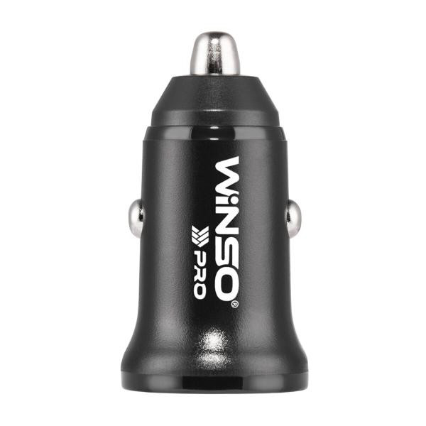 Купить Автомобильное зарядное устройство Winso PRO 30W 1xUSB-C+1xUSB-A black