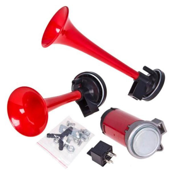 Купити Сигнал повітряний CA-10720/Еlephant/2-дудки пластик,червоний 12V/165мм,215мм