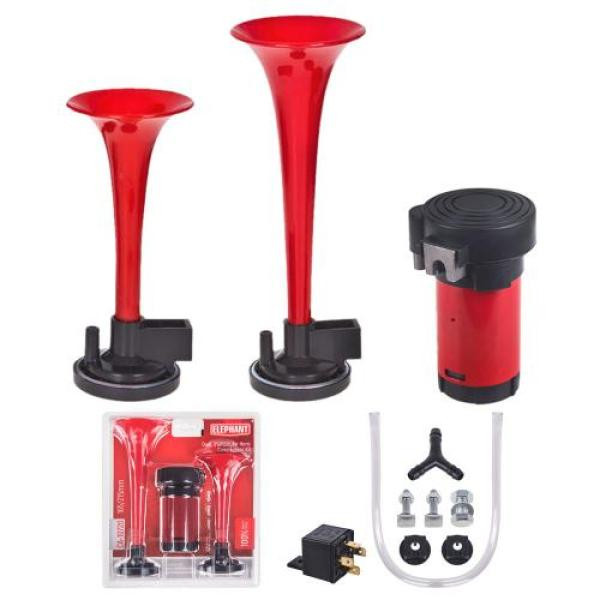 Купити Сигнал повітряний CA-10720/Еlephant/2-дудки пластик,червоний 12V/165мм,215мм
