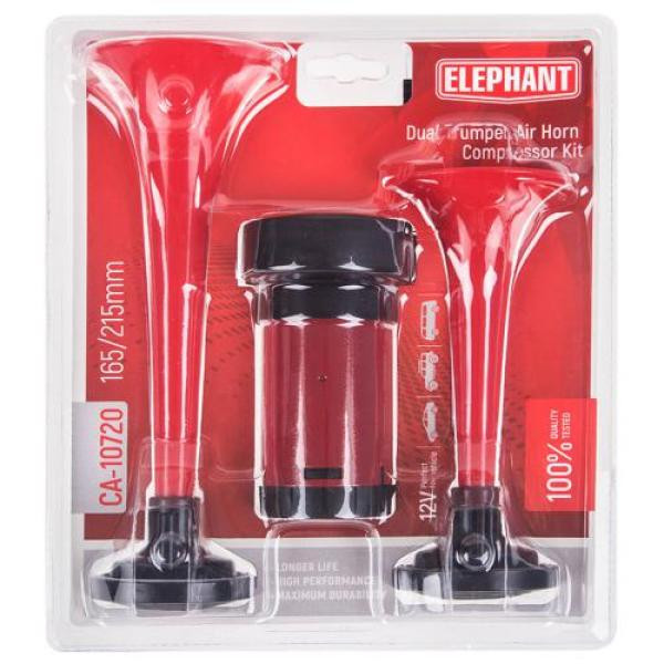Купити Сигнал повітряний CA-10720/Еlephant/2-дудки пластик,червоний 12V/165мм,215мм