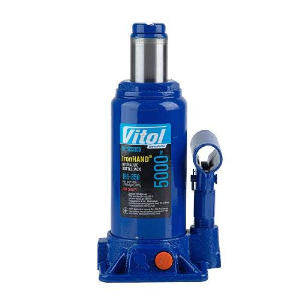 Купити Домкрат гідравлічний  телескоп  5 т картон. Висота піднімання  185-358 мм 4.1кг Iron Hand (IH-185355D)