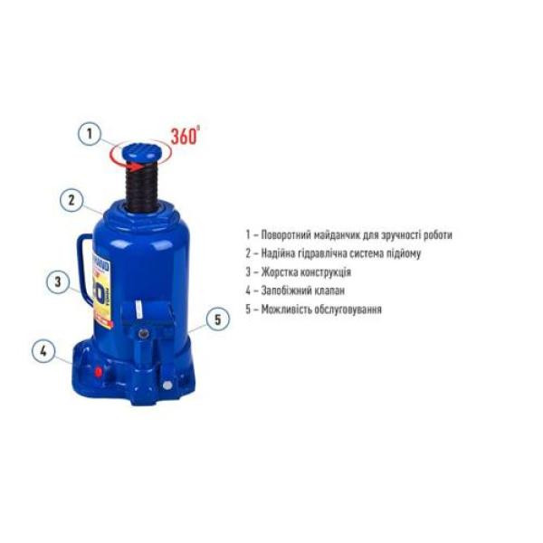 Купити Домкрат гідравлічний  телескоп  20 т картон. Висота піднімання  217-407 мм 9,7кг Iron Hand (IH-317407D)