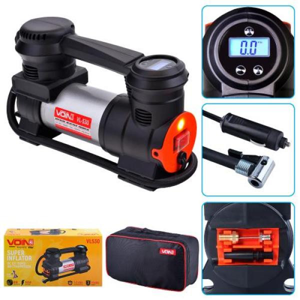 Купить Компресор автомобільний "VOIN" VL-530 150psi/15A/40л/Автостоп/прикурювач/ліхтар