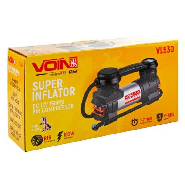 Купить Компресор автомобільний "VOIN" VL-530 150psi/15A/40л/Автостоп/прикурювач/ліхтар