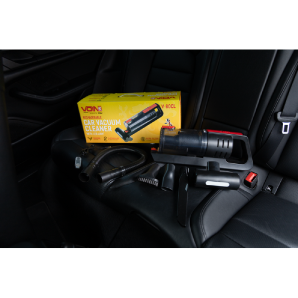 Купить Пилосос "VOIN" V-80CL 100W/АКБ-3х2000mAh/Turbo щітка/Led ліхтар/вологе та сухе чищення/сумка