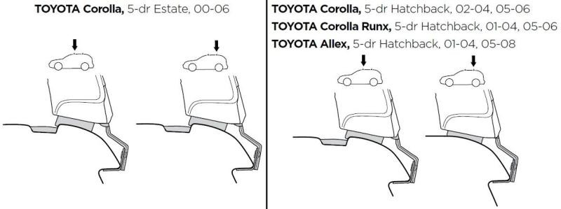 Купити Монтажный комплект Thule 1205 для Toyota Corolla (E120)(хетчбек/универсал) 2000-2008 (TH 141205)