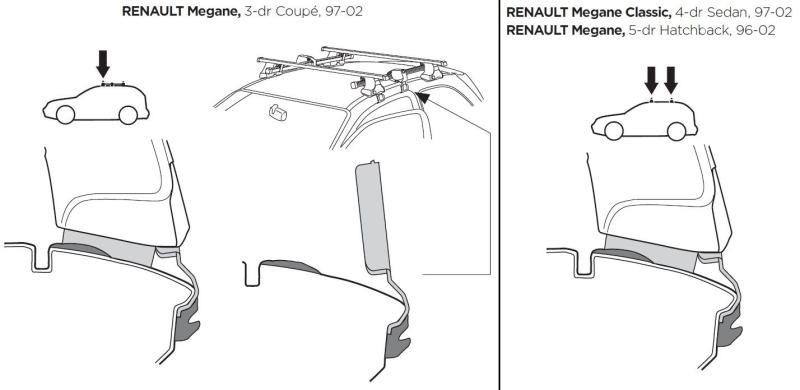 Купити Монтажный комплект Thule 1297 для Renault Megane (mkI) 1995-2002 (TH 141297)