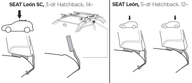 Купити Монтажный комплект Thule 1707 для Seat Leon (mkIII)(hatch) 2012-2020 (TH 141707)