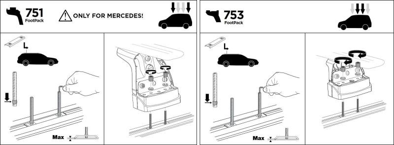 Купити Монтажный комплект Thule 3084 для Mercedes-Benz V-Class (W447) 2014→ / Vito/Viano (W638; W639) 1996-2013; Chrysler PT Cruiser (mkI) 1996-2010; Citroen Xantia (mkI)(wagon) 1992-2002; Xsara (mkI)(wagon