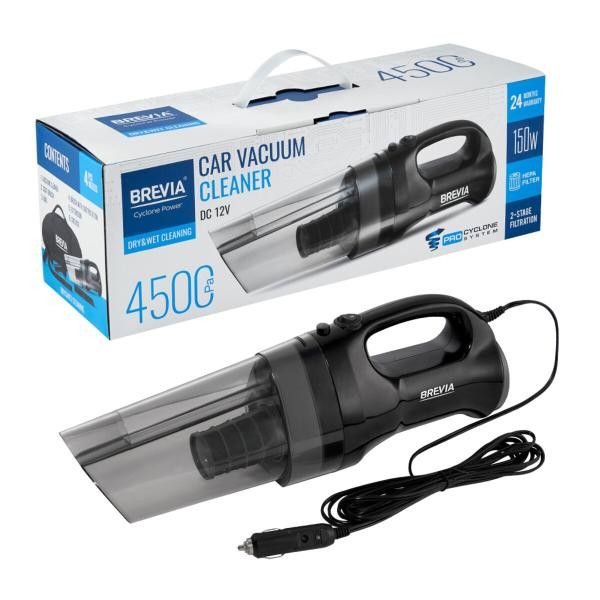 Купити Пилосос автомобільний Brevia 150Вт 4.5кПа від прикурювача чорний