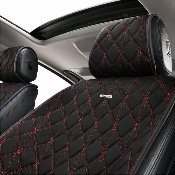 Купити Преміум накидки для передніх сидінь CarLife Nitro, black-red 2шт