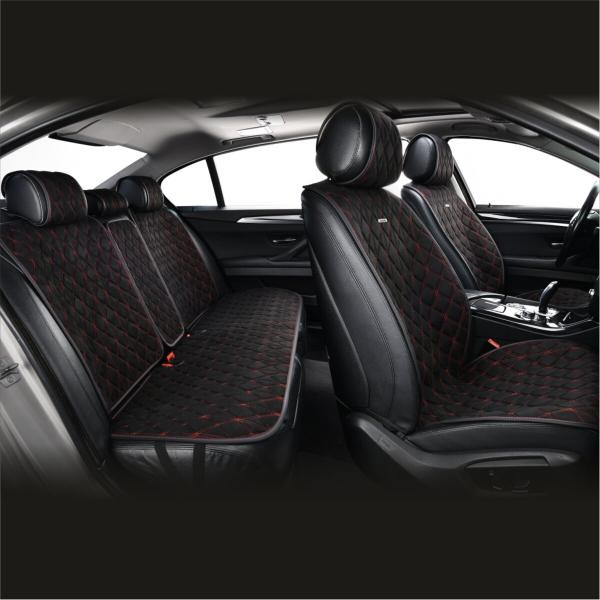 Купити Комплект преміум накидок для сидінь CarLife Nitro, black-red