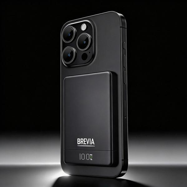 Купить Повербанк (Power Bank) Brevia ePower 10000mAh MagSafe SuperSlim PD20W, Qі15W LCD чорний