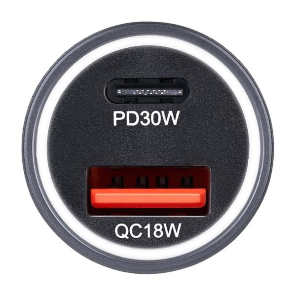 Купить Автомобільний зарядний пристрій Brevia ePower Dual Grip Metal LED 48W 1xUSB-C+1xUSB-A