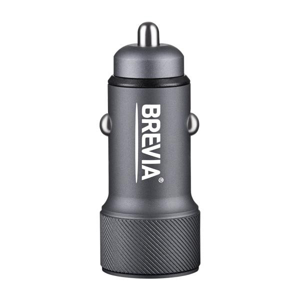 Купить Автомобільний зарядний пристрій Brevia ePower Dual Grip Metal LED 48W 1xUSB-C+1xUSB-A