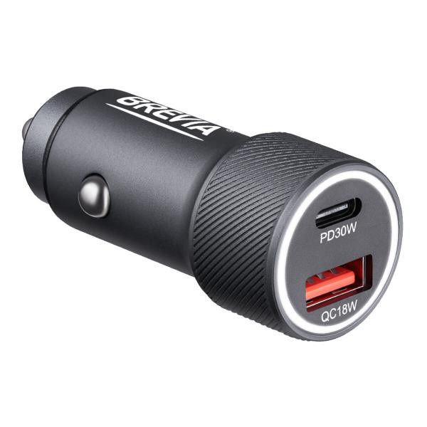 Купить Автомобільний зарядний пристрій Brevia ePower Dual Grip Metal LED 48W 1xUSB-C+1xUSB-A