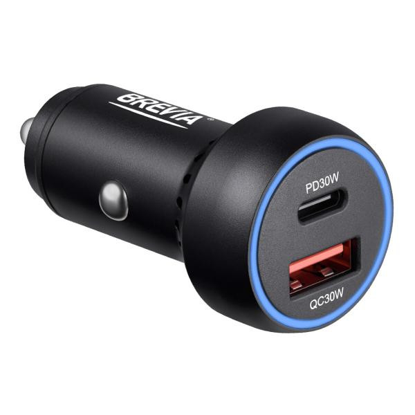 Купить Автомобільний зарядний пристрій Brevia ePower Dual PowerMax Metal LED 60W 1xUSB-C+1xUSB-A