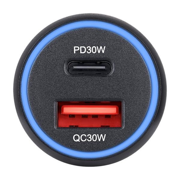 Купить Автомобільний зарядний пристрій Brevia ePower Dual PowerMax Metal LED 60W 1xUSB-C+1xUSB-A