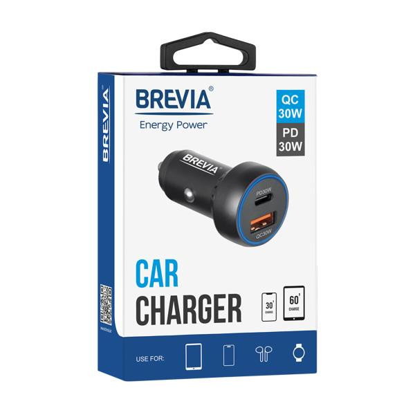 Купить Автомобільний зарядний пристрій Brevia ePower Dual PowerMax Metal LED 60W 1xUSB-C+1xUSB-A