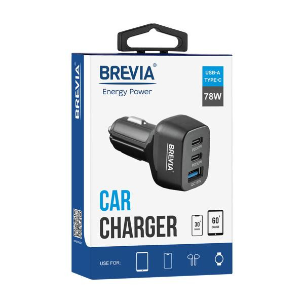 Купити Автомобільний зарядний пристрій Brevia ePower TriDrive 78W 2xUSB-C+1xUSB-A