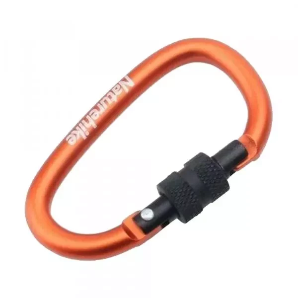 Купить Карабін алюмінієвий с муфтою  Naturehike D-type 80 мм NH15A008-D, помаранчевий