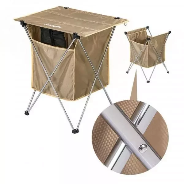 Купить Стіл складний з коробкою для зберігання Naturehike NH19JJ084, 1680D Oxford / алюміній, пісочний