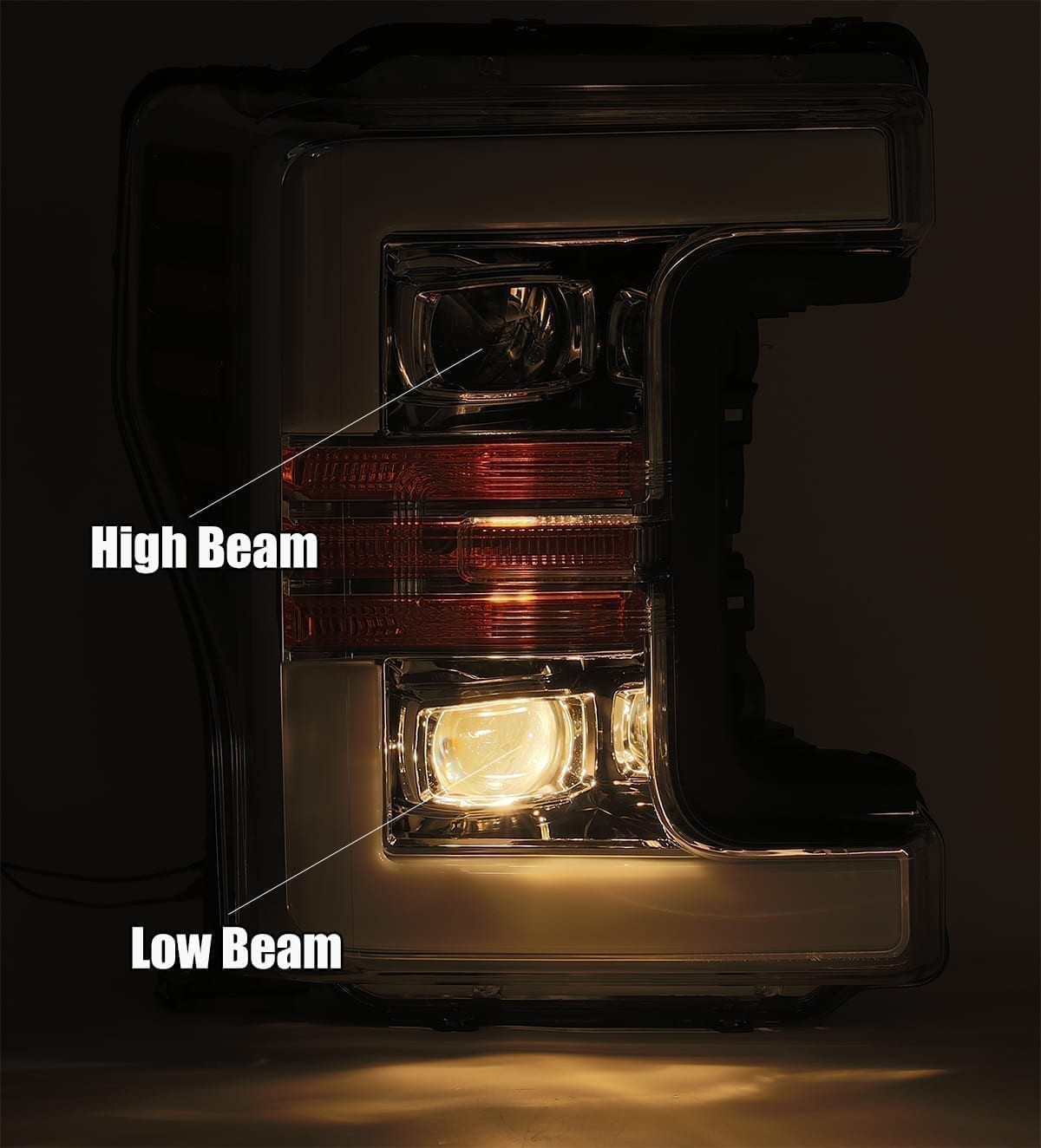 Купити Передні фари Ford Super Duty 2017-2019  PRO серія хром AlphaRex AXHL-FD18-PPTS-C-A