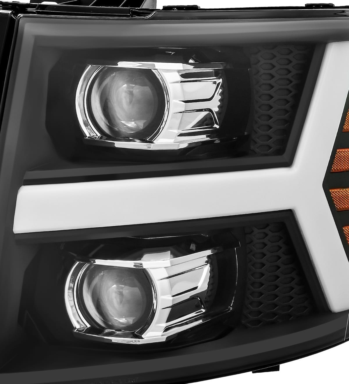 Buy Front headlights Chevrolet Silverado 2007-2013 Pro Series Black Alpharex Axhl-Cl07-PTS-B-A