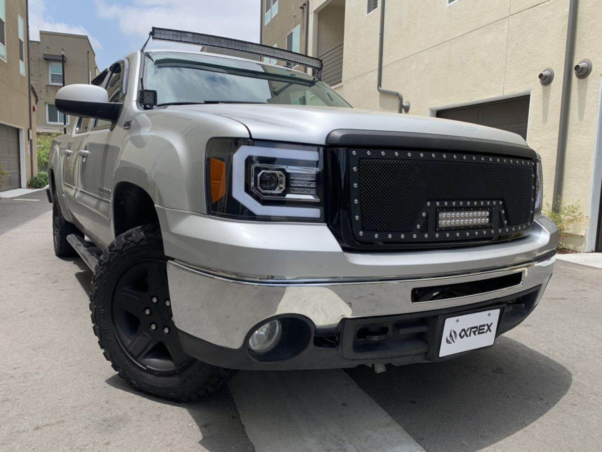 Buy Front headlights GMC Sierra 2007-2013 Pro Series Black Alparex Axhl-GS07-PTS-B-A