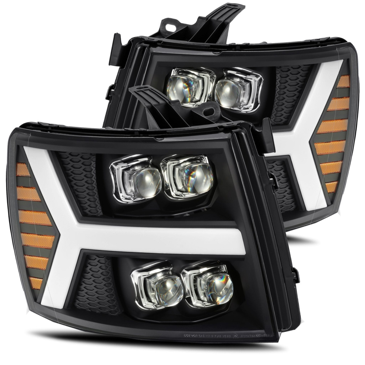 Buy Front headlights Chevrolet Silverado 2007-2013 LED NOVA Black Alpharex Axhl-Cl07-PTS-PL-B-A