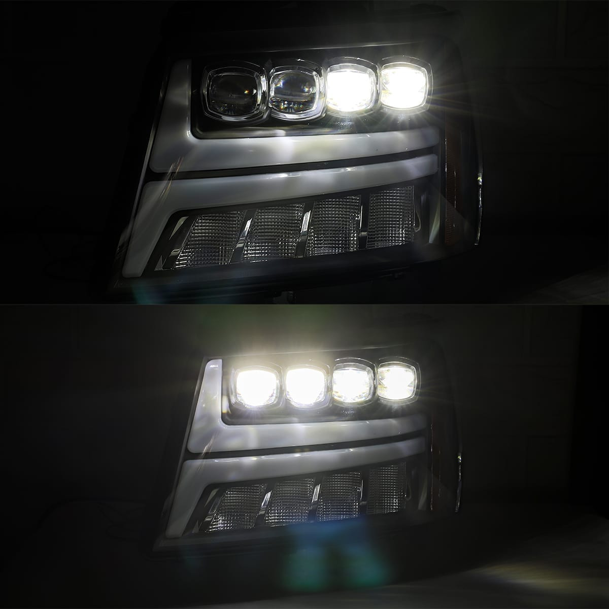 Buy Front headlights Chevrolet Tahoe 2007-2013 LED NOVA Series Carbon-Black Alpharex Axhl-ict07-PTS-LB-A
