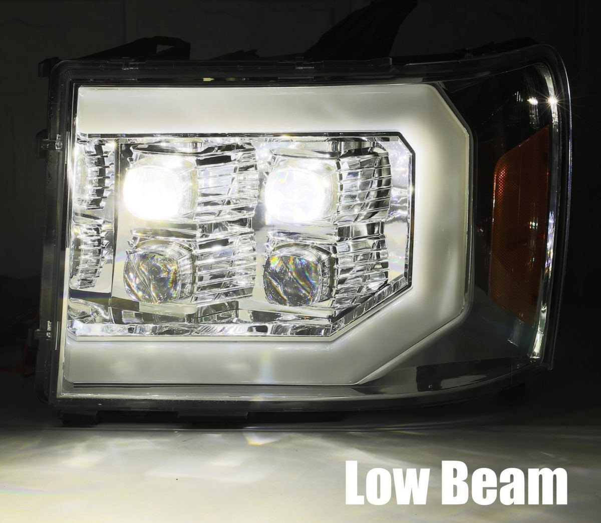 Buy Front headlights GMC Sierra 2007-2013 LED NOVA Series Chrome Alpharex Axhl-GS07-PTS-LED-C-A