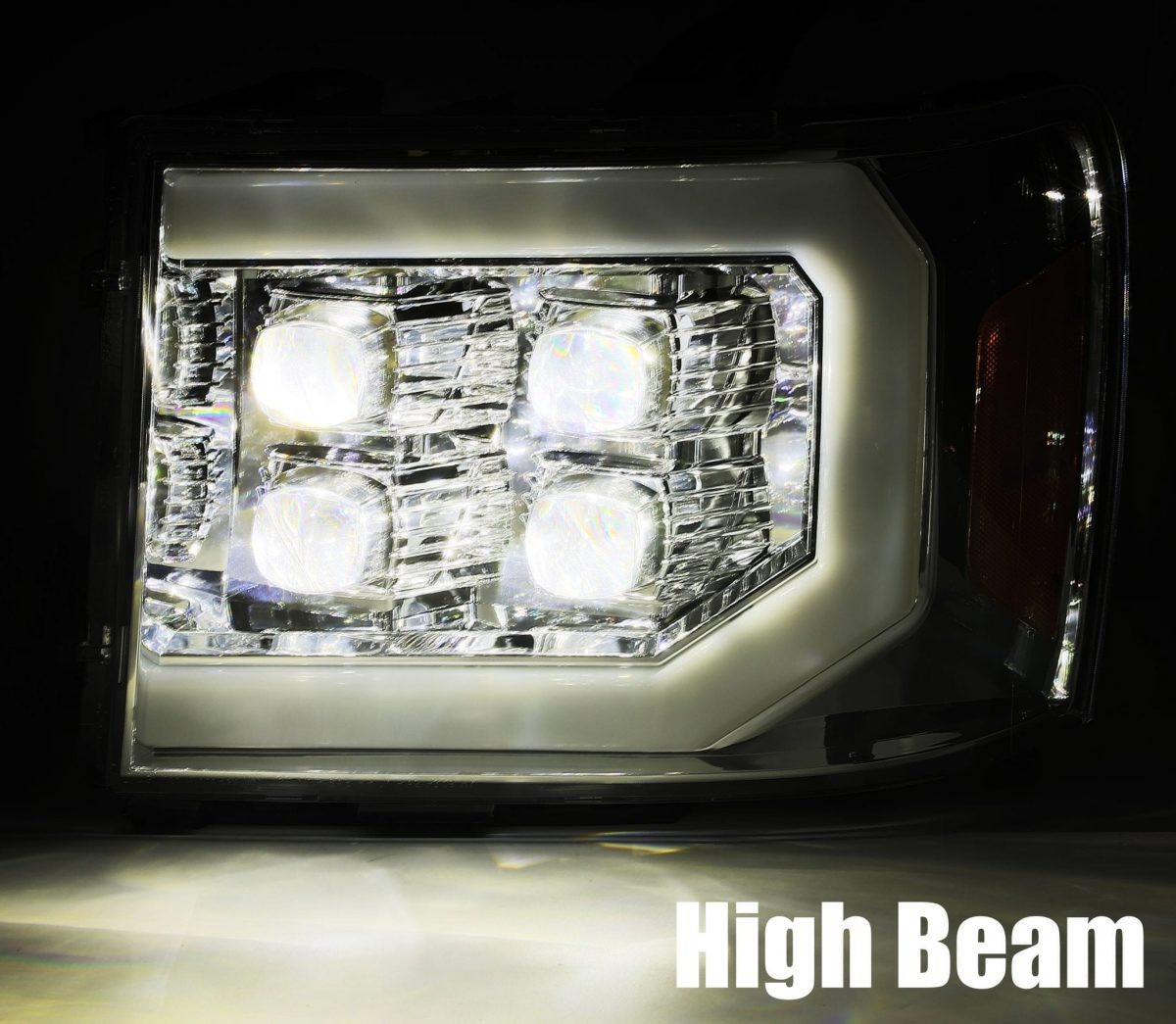 Buy Front headlights GMC Sierra 2007-2013 LED NOVA Series Chrome Alpharex Axhl-GS07-PTS-LED-C-A