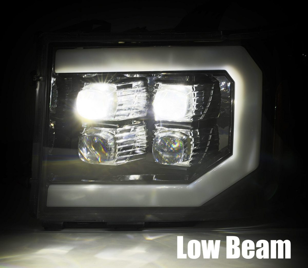 Buy Front headlights GMC Sierra 2007-2013 LED NOVA series carbohy-black Alpharex Axhl-GS07-PPTS-LB-A
