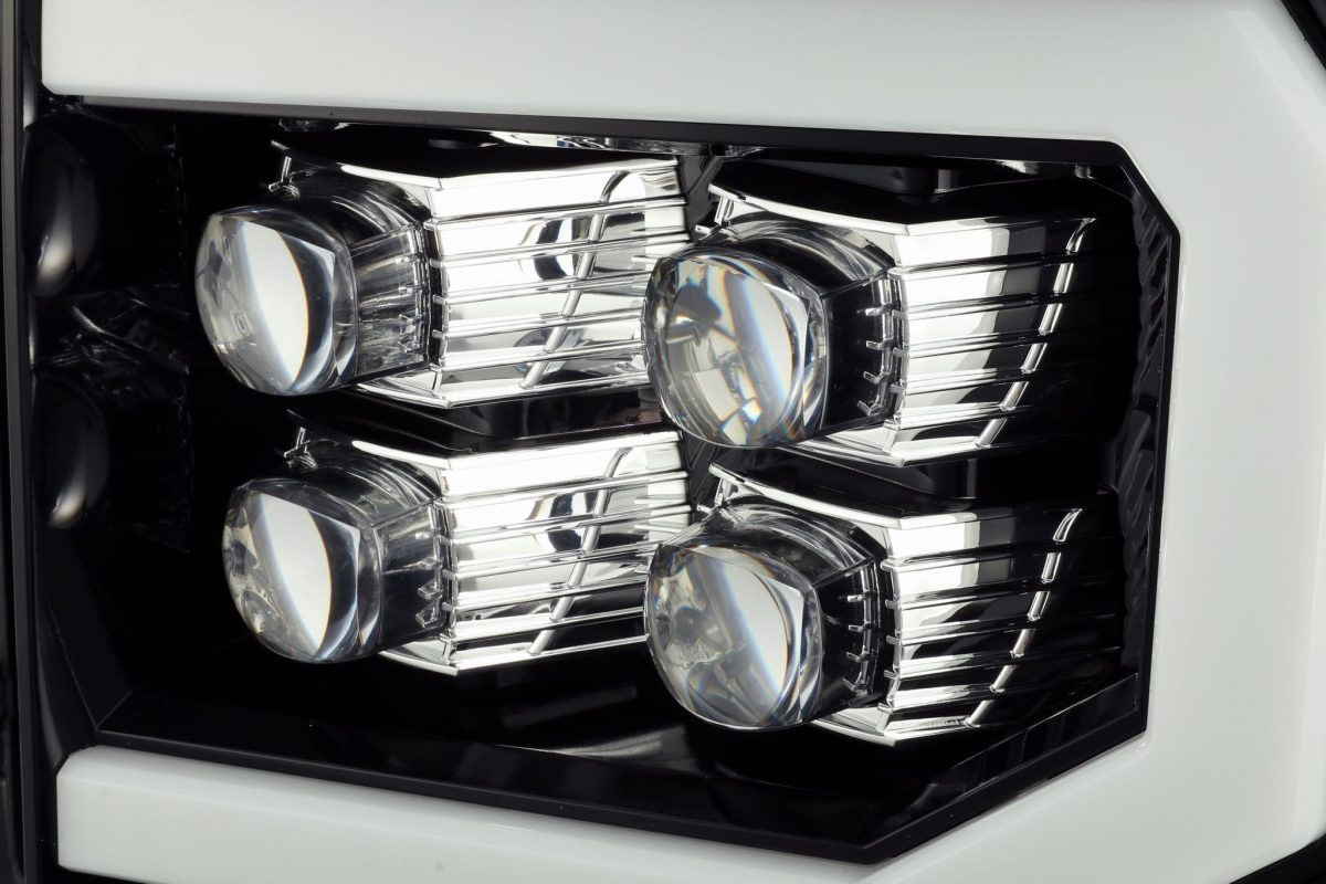 Buy Front headlights GMC Sierra 2007-2013 LED NOVA series carbohy-black Alpharex Axhl-GS07-PPTS-LB-A