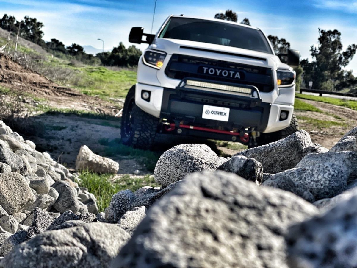 Buy Front headlights Toyota Tundra 2014-2021 LED NOVA Series Carbon-Black Alpharex Axhl-Tun14-PPTS-PLB-A