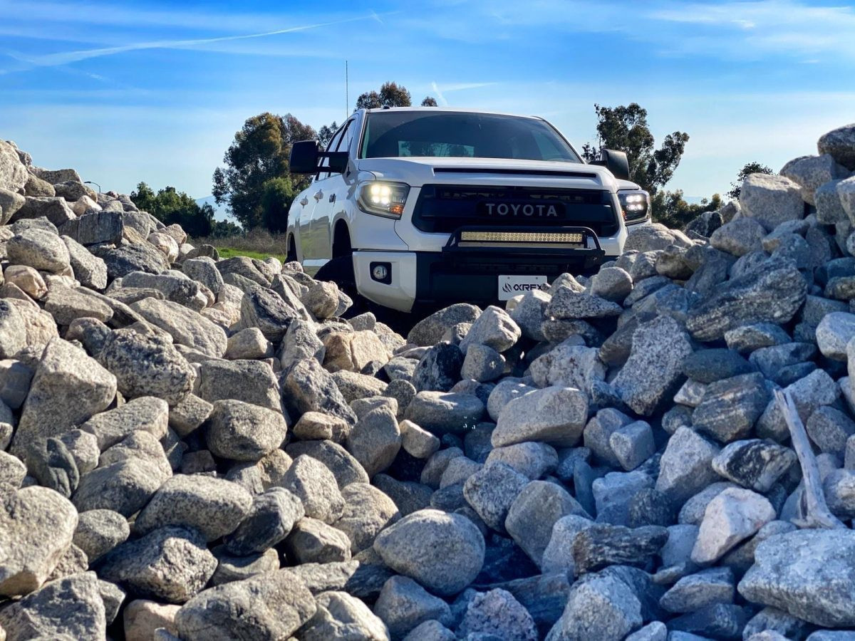 Buy Front headlights Toyota Tundra 2014-2021 LED NOVA Series Carbon-Black Alpharex Axhl-Tun14-PPTS-PLB-A