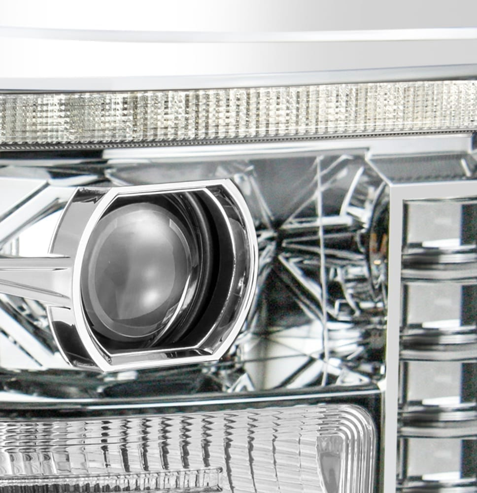Buy Front headlights Ford Super Duty 2011-2016 Pro Series Chrome Alpharex AHL-FD11-P-S-C