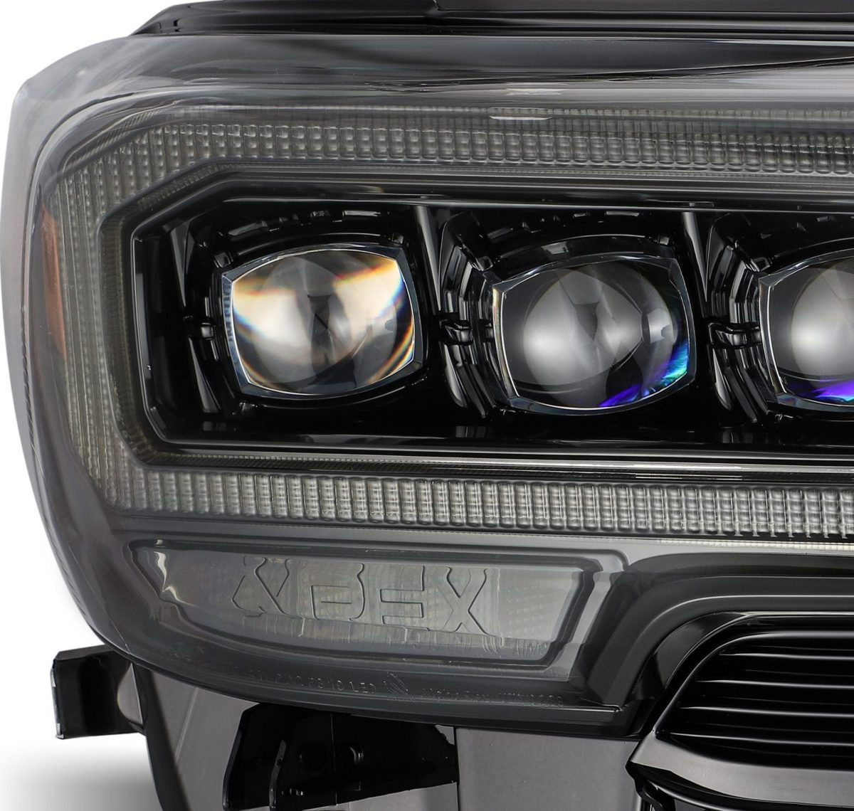 Купити Передні фари Toyota Tacoma 2016-2022 LED NOVA серія колір Alpha-Black AlphaRex AHL-TT16-N-LB