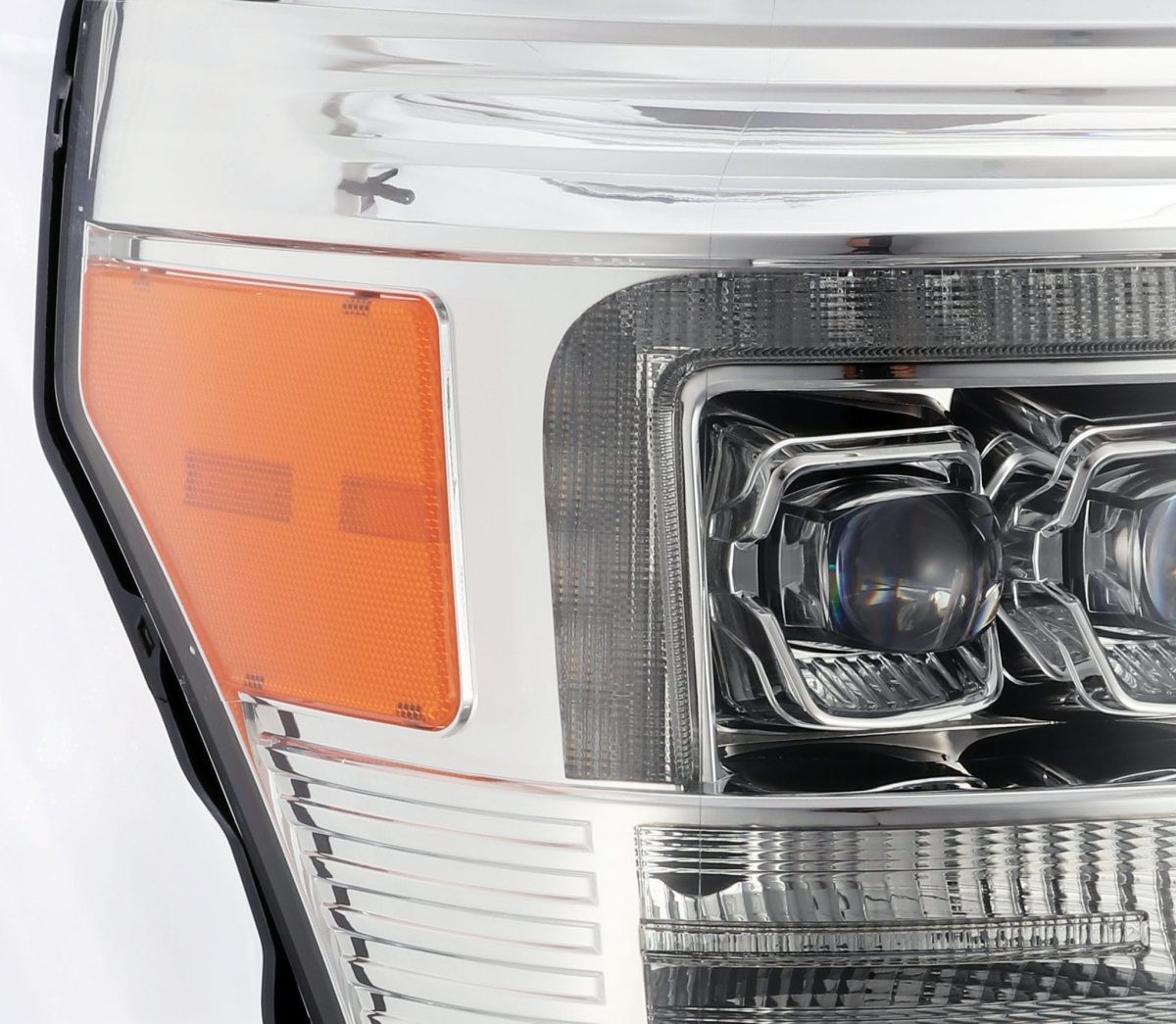 Buy Front headlights Ford Super Duty 2011-2016 LED NOVA series Chrome Alpharex AHL-FD11-N-C