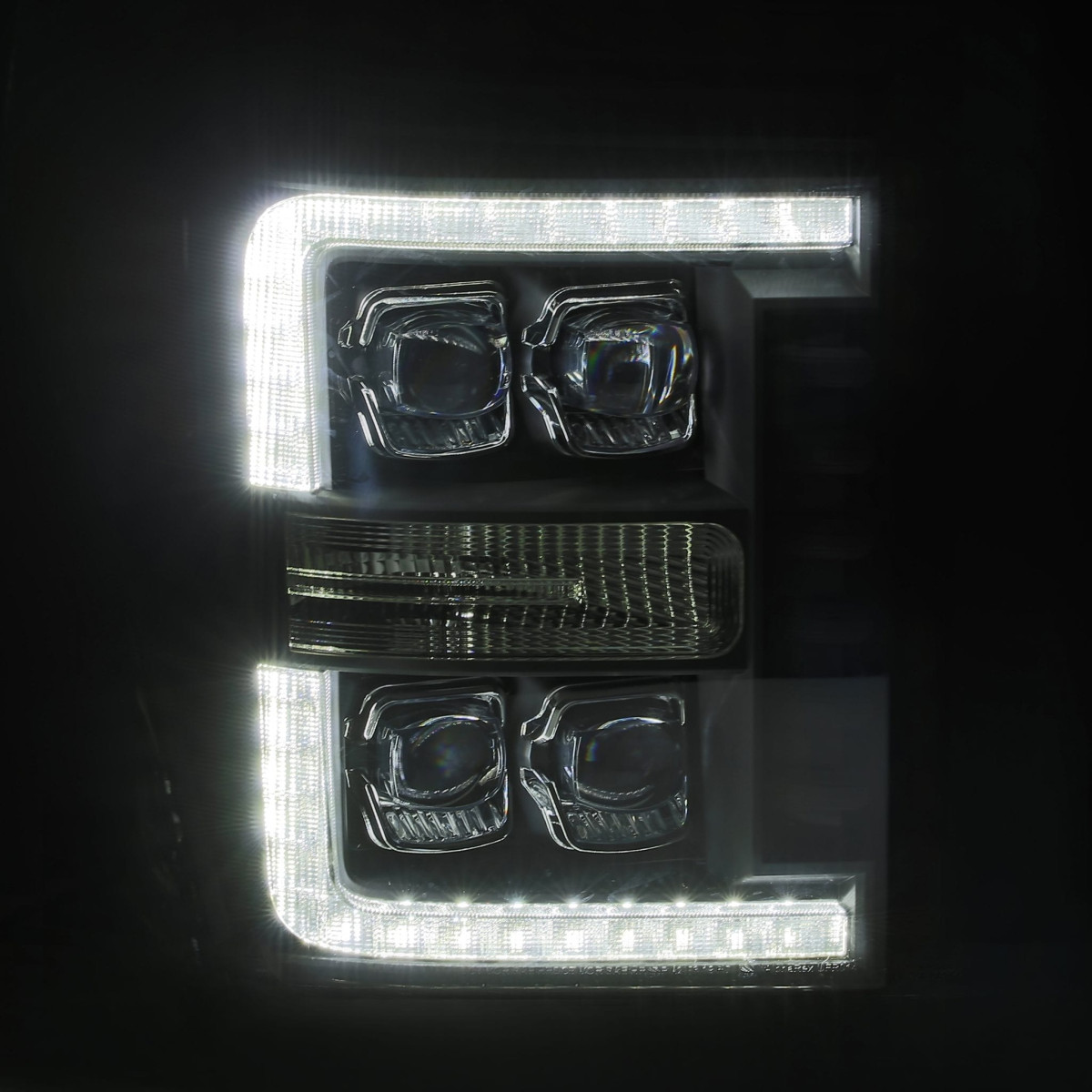 Buy Front headlights Ford Super Duty 2011-2016 LED NOVA series Chrome Alpharex AHL-FD11-N-C