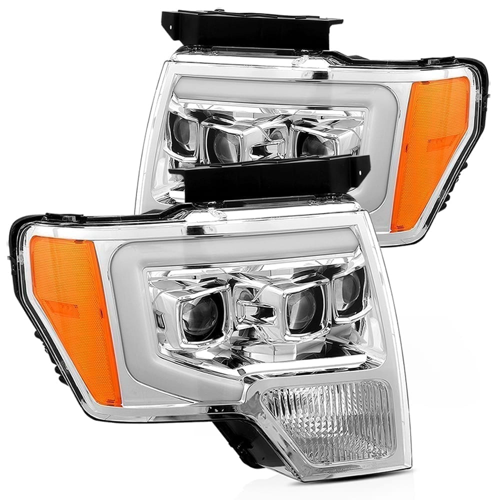 Купить Передние фары LED Ford F150 2009-2014 LED LUXX серия хром AlphaRex AHL-FF09-PL-AS-C