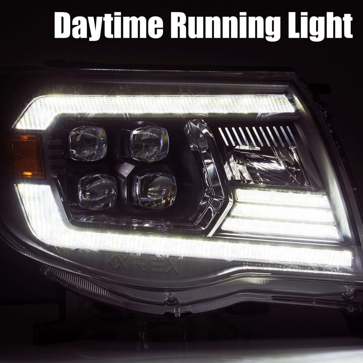 Купить Передние фары Toyota Tacoma 2005-2011 LED NOVA серия цвет Alpha-Black AlphaRex AHL-TT05-N-LB