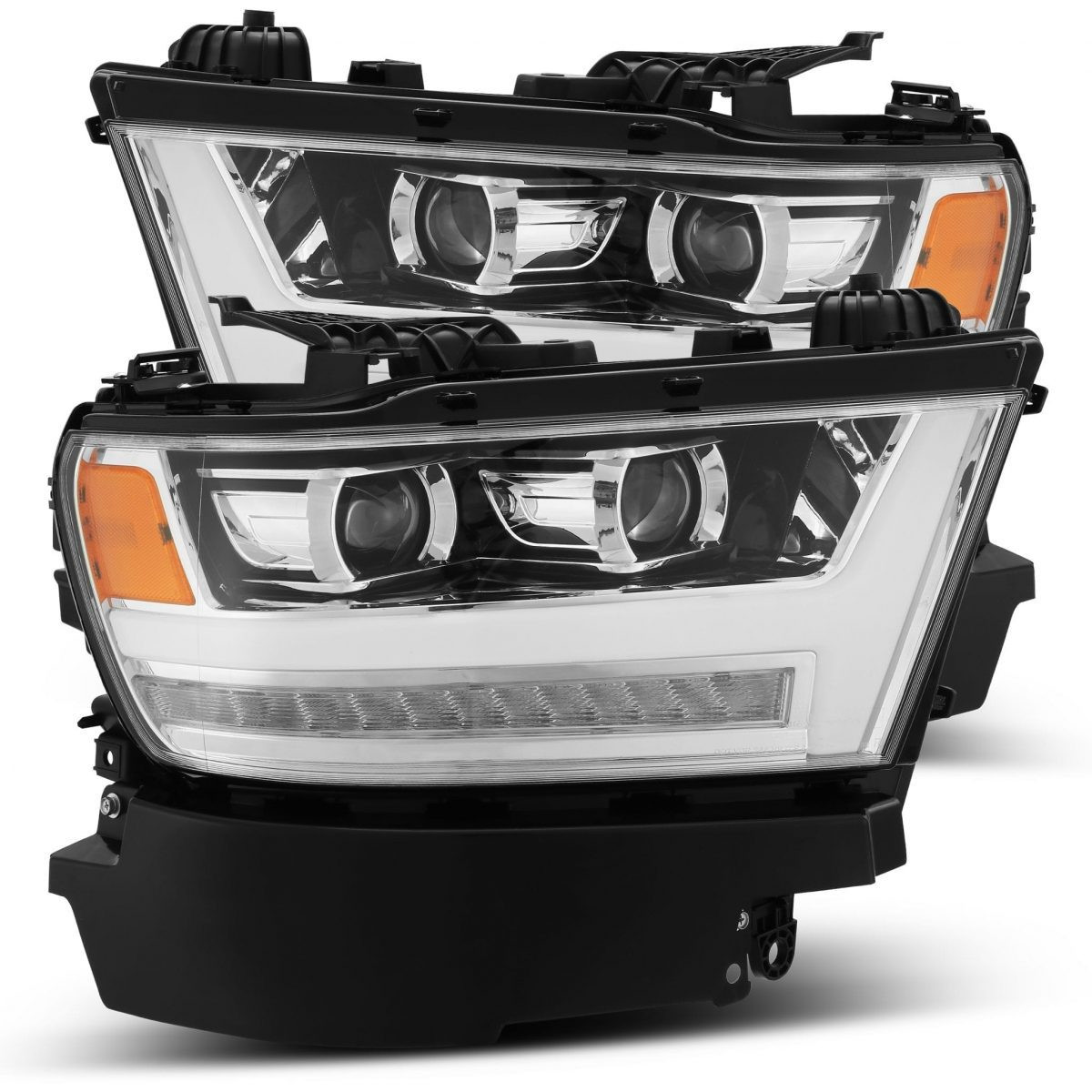 Buy Front headlights Dodge RAM 1500 2019-2023 LED LUXX Series Chrome Alpharex AHL-DR19-PL-SA-C