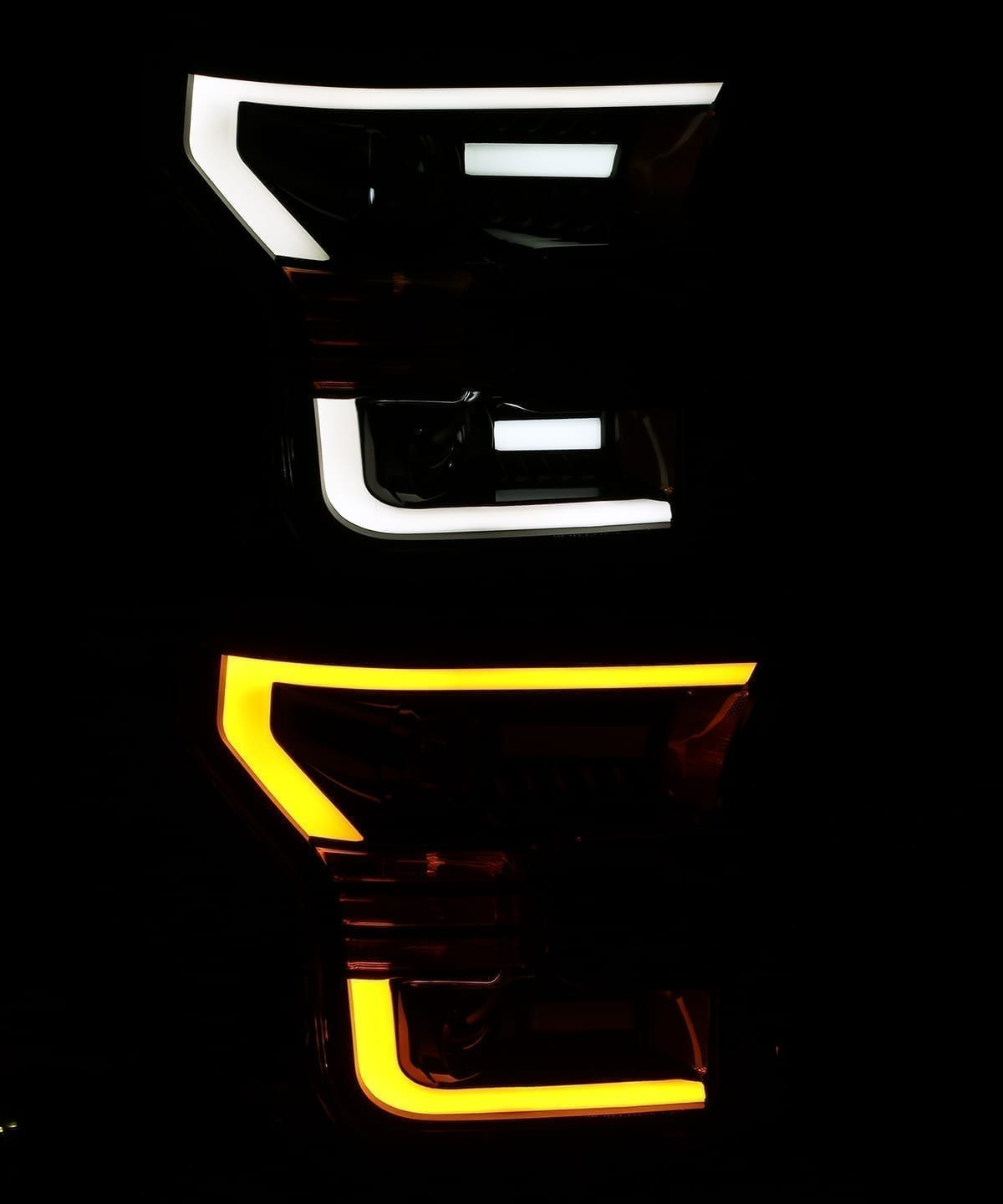 Купить Передние фары LED Ford F150 2015-2017 LED LUXX серия черные AlphaRex AHL-FF15-PL-SA-B