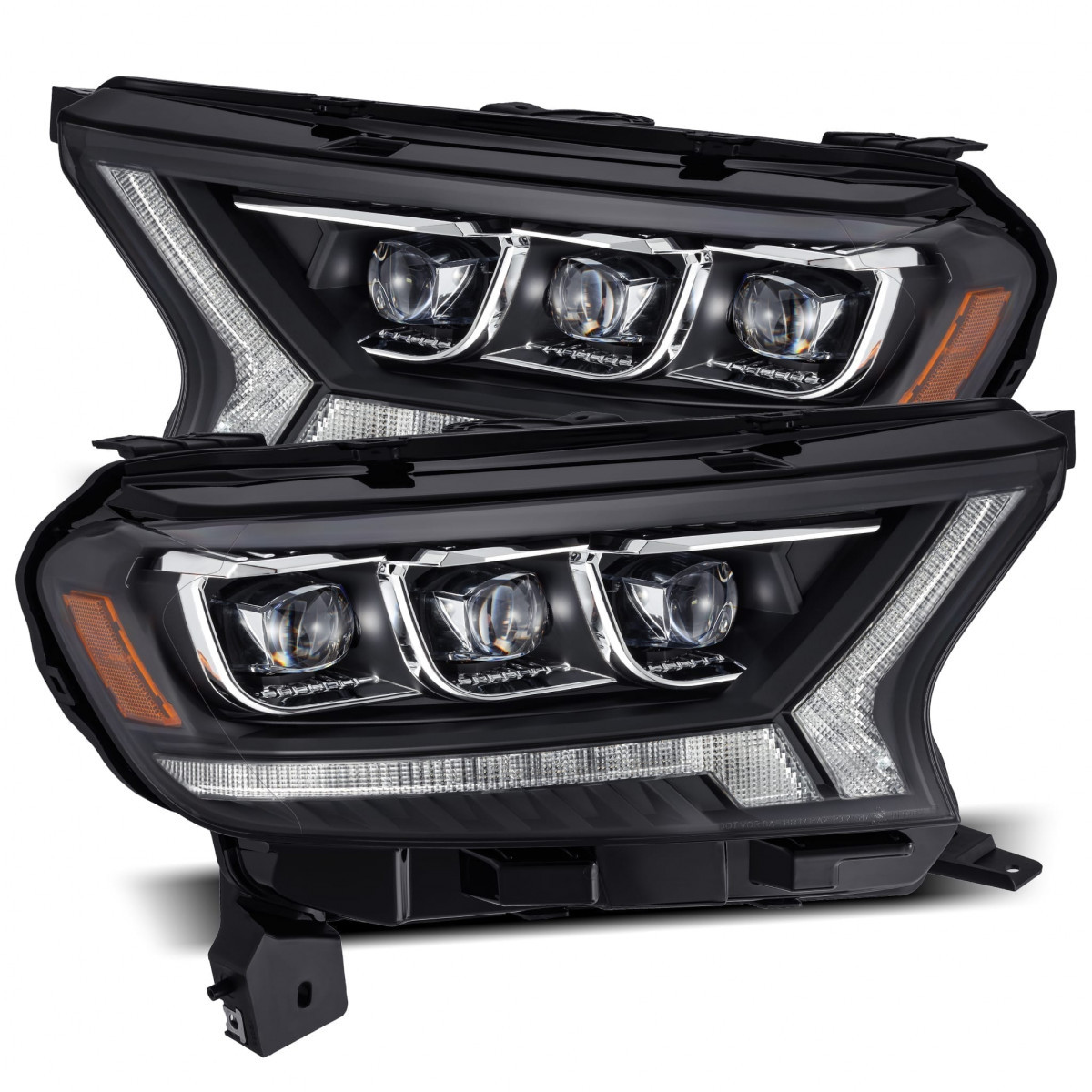 Купить Передние фары Ford Ranger 2019-2022 LED NOVA серия черные AlphaRex AHL-FR16-N-B